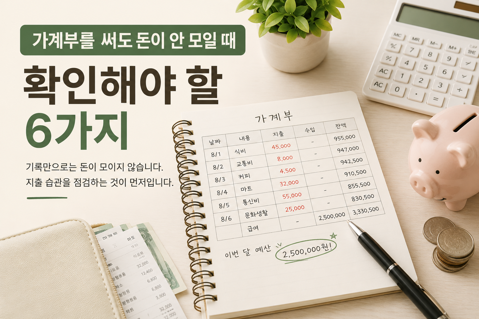 효율적인 가계부를 위한 체크리스트